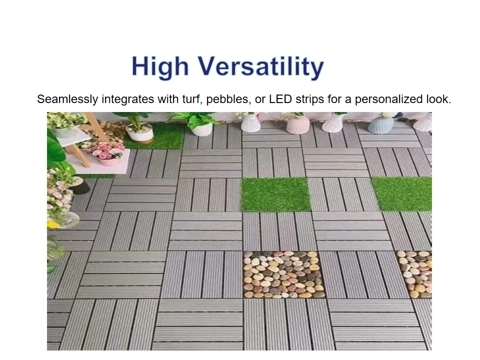 Fire Retardant WPC Garden Tiles WPC Tile Flooring Safe Decking