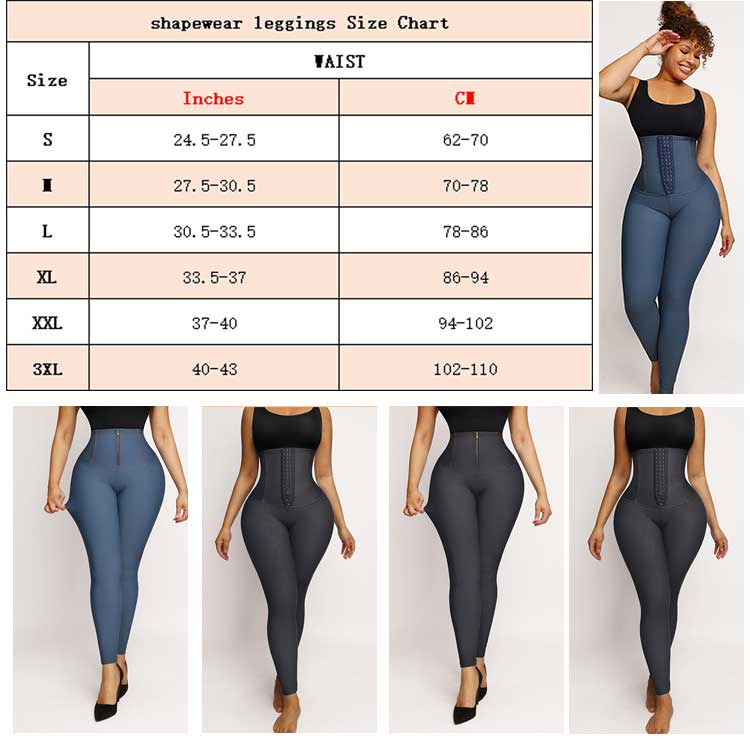 Digital Print High Waist Women Body Shaper Shapewear Jeans Trousers Waist Trainer Leggings