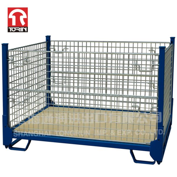 Torin LK14A Folding Stacked Warehouse Cage Iron Cage Wire Mesh Pallet Container Metal Pallet