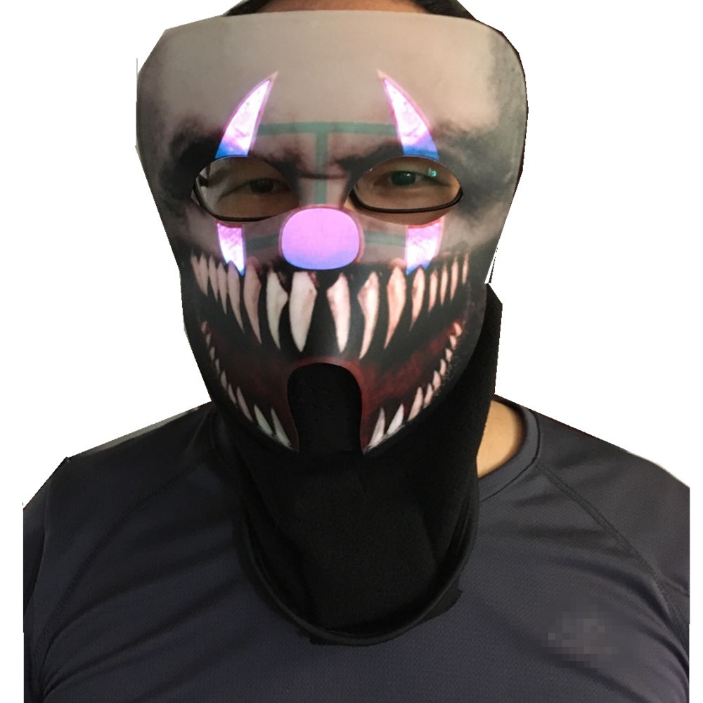 2018 New design sound activated LED mask for festival Parties Halloween horror masks,the mask of warcraft, EL mask