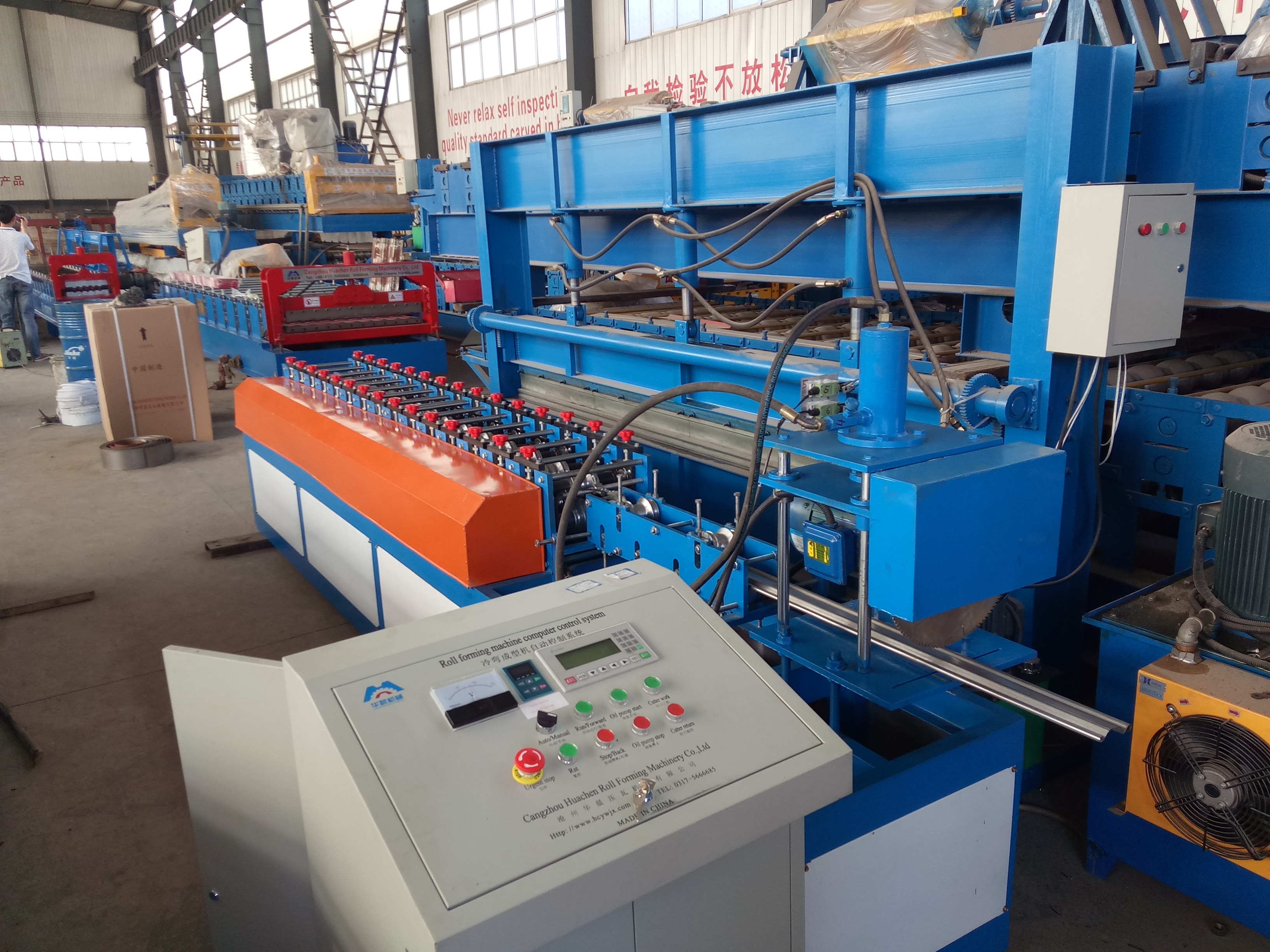 automatic metal colorful steel slats shutter door production line cold rolling forming machine