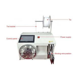 Automatic Power Electrical Cable Winding Machine , Binding Cable Tie Machine