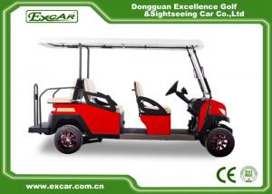 China Fuel Type Electric Golf Carts Red 6 Seater Golf Cart With Graziano Axle on sale