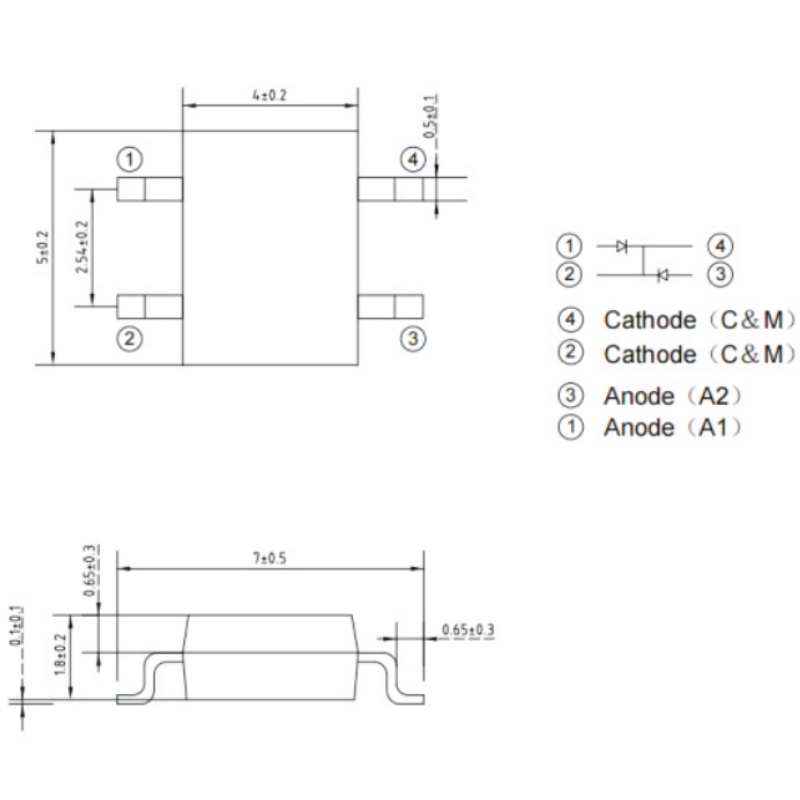5x4x1.8mm IR Receiver 380nm -1100nm Infrared SMD LED Receiver Tube for Optical Communication Receivers