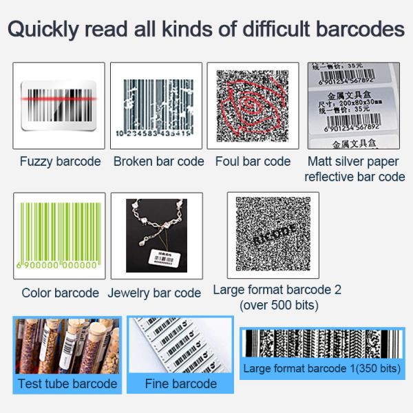 Long Range 2D Wired Barcode Scanner CMOS QR Code Reader IP68 Waterproof Design Scanning for Warehouse