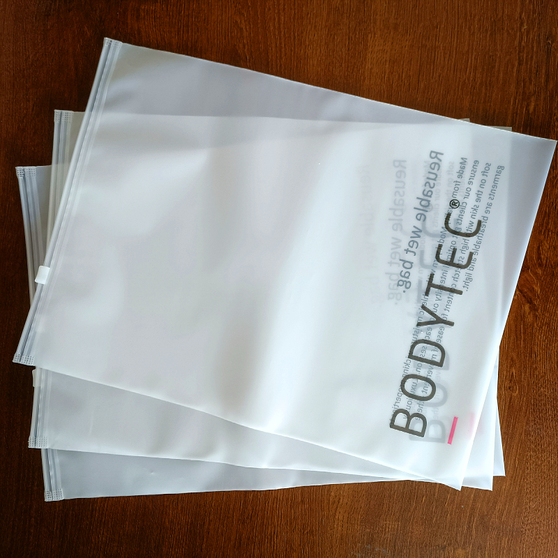 Custom Low MOQ Plastic Zipper Bag Shrink Bag for Clothing Zipper Frosted