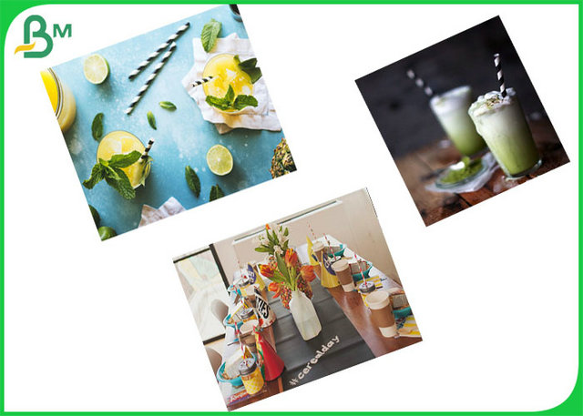 60GSM 15MM Food Grade Straw Paper Roll With Black Color Printing