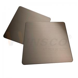 China Anti Corrosion Bronze Hairline Stainless Steel AISI 201 304 316 Sheet on sale