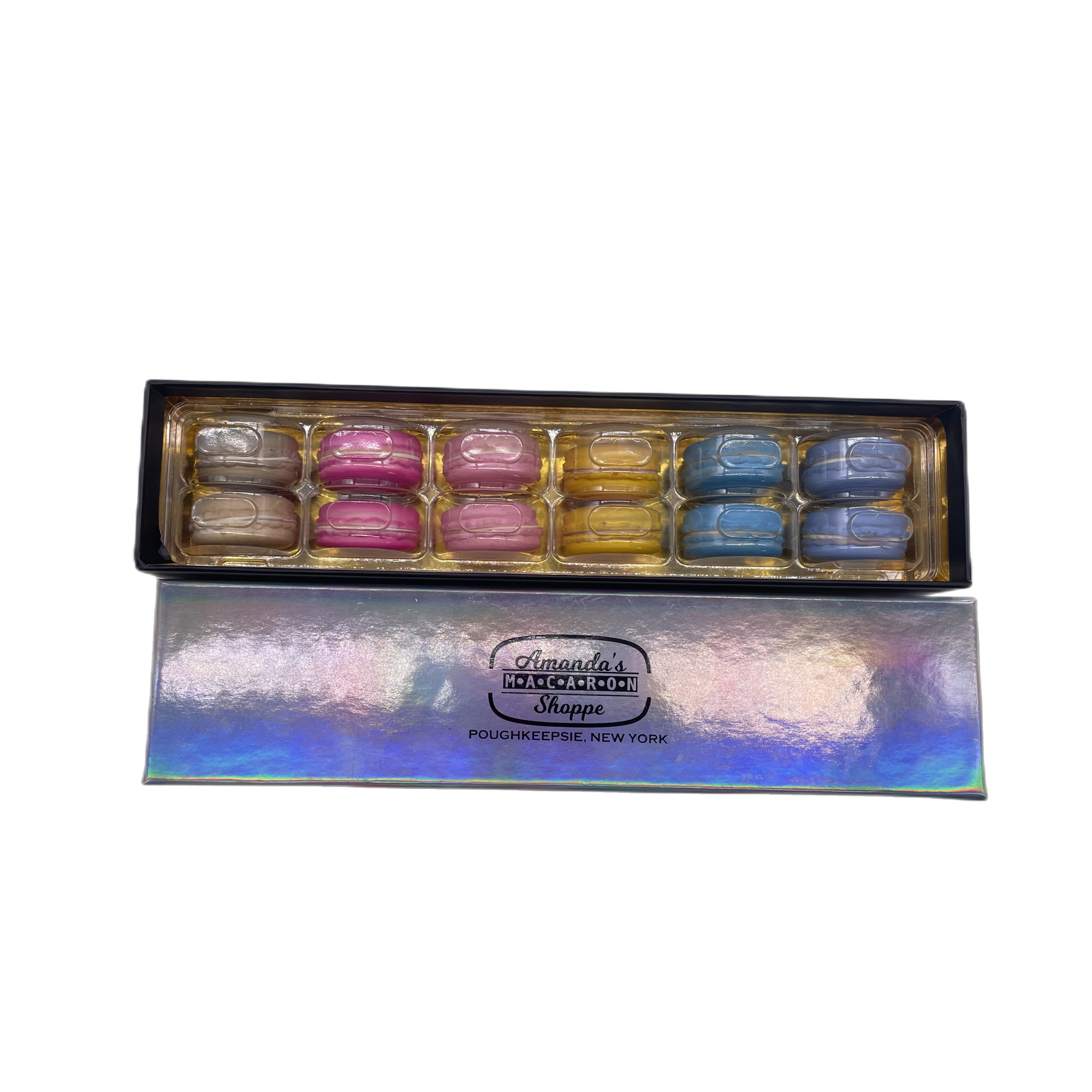 Modern Design 12 pcs Macaron Packaging High Quality Paper Box with Plastic Inner