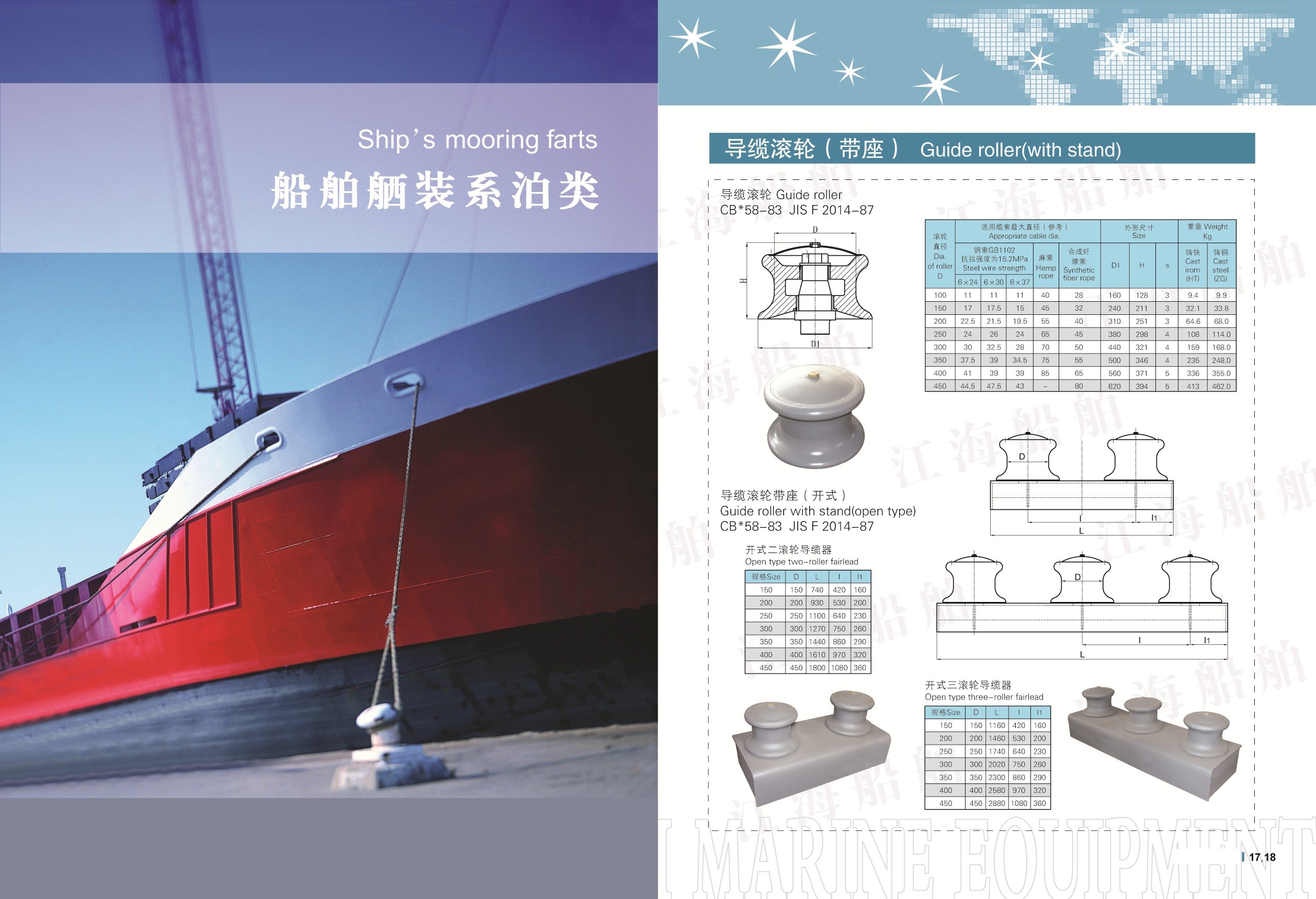 GB11586-89 Boat Mooring Systems Casting Steel Panama Chock AC / BC Type