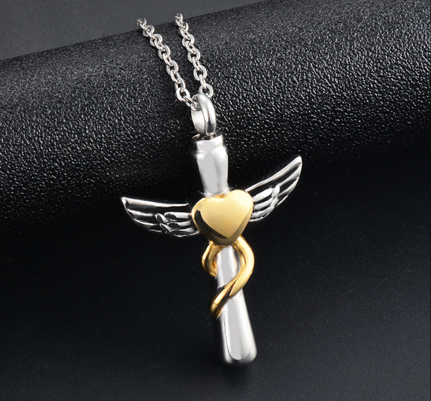 Unique Design Stainless Steel Openable Love Cross Pendant Fashionable Style Necklace
