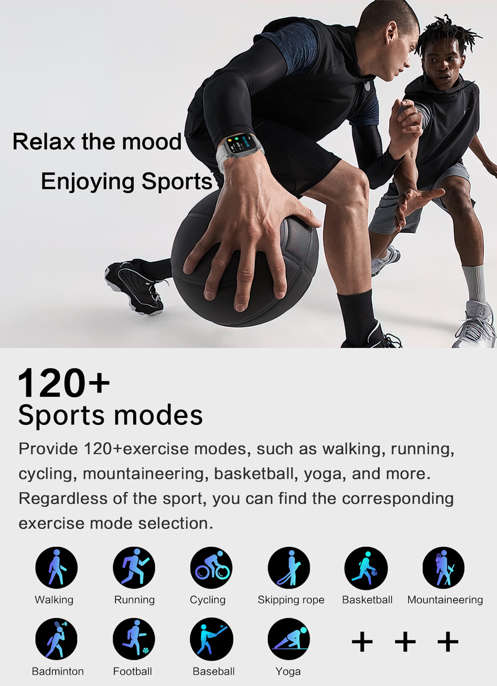 D17 Sport Smart Watches Fitness Tracker Heart Rate Sleep Monitoring HD Screen IP68 Waterproof