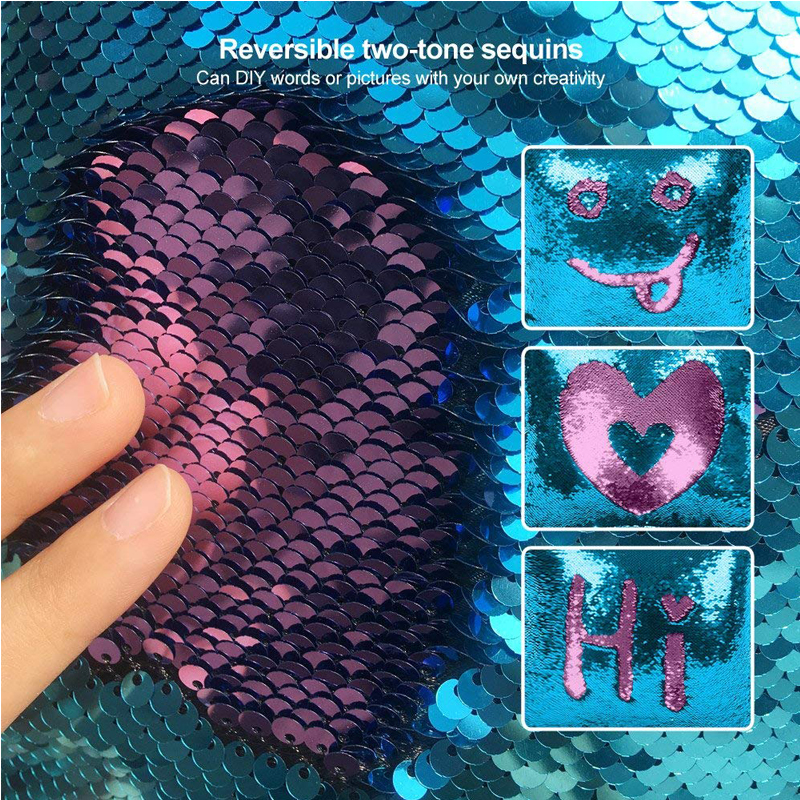 Reversible Mermaid Sequin Drawstring Bag , Draw Strap Backpack Reversible For Girls