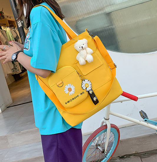 high quality reusable canvas shopping bag ladies tote bags with zipper fashionable cotton handbag school bag for kids