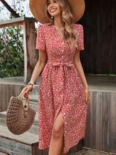 China Sustainable Summer Maxi Dresses Short Sleeves Polymide Spandex on sale