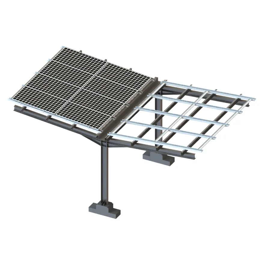 Renovation-Friendly Steel Single Column Bracket for Commercial Solar Carport Mounting