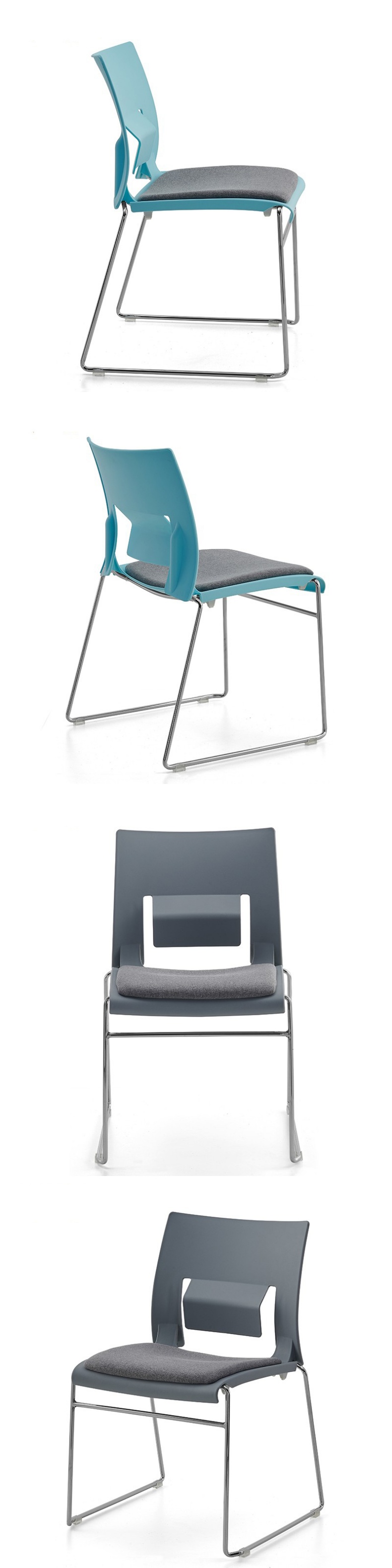 Other Metal Type Stackable Training Room Chair with Plastic Back and Seat Color Options