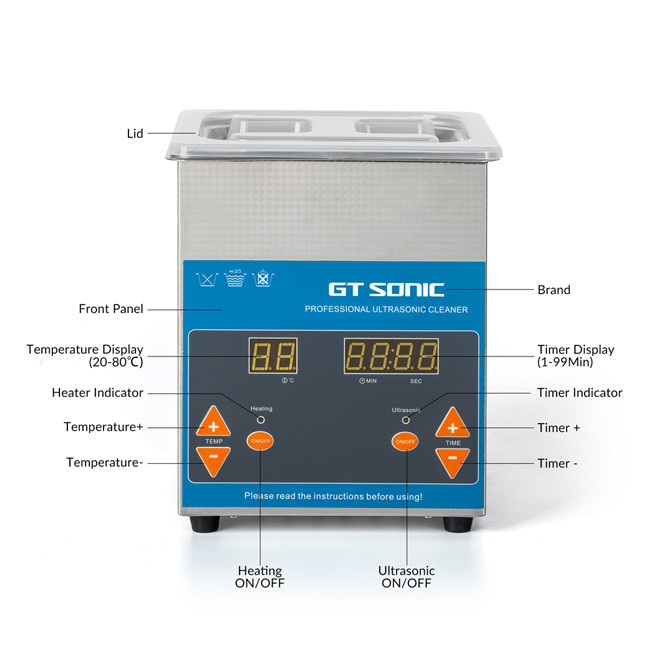Table Top Eyeglasses Small Ultrasonic Cleaner With Drainage And Cool Fan
