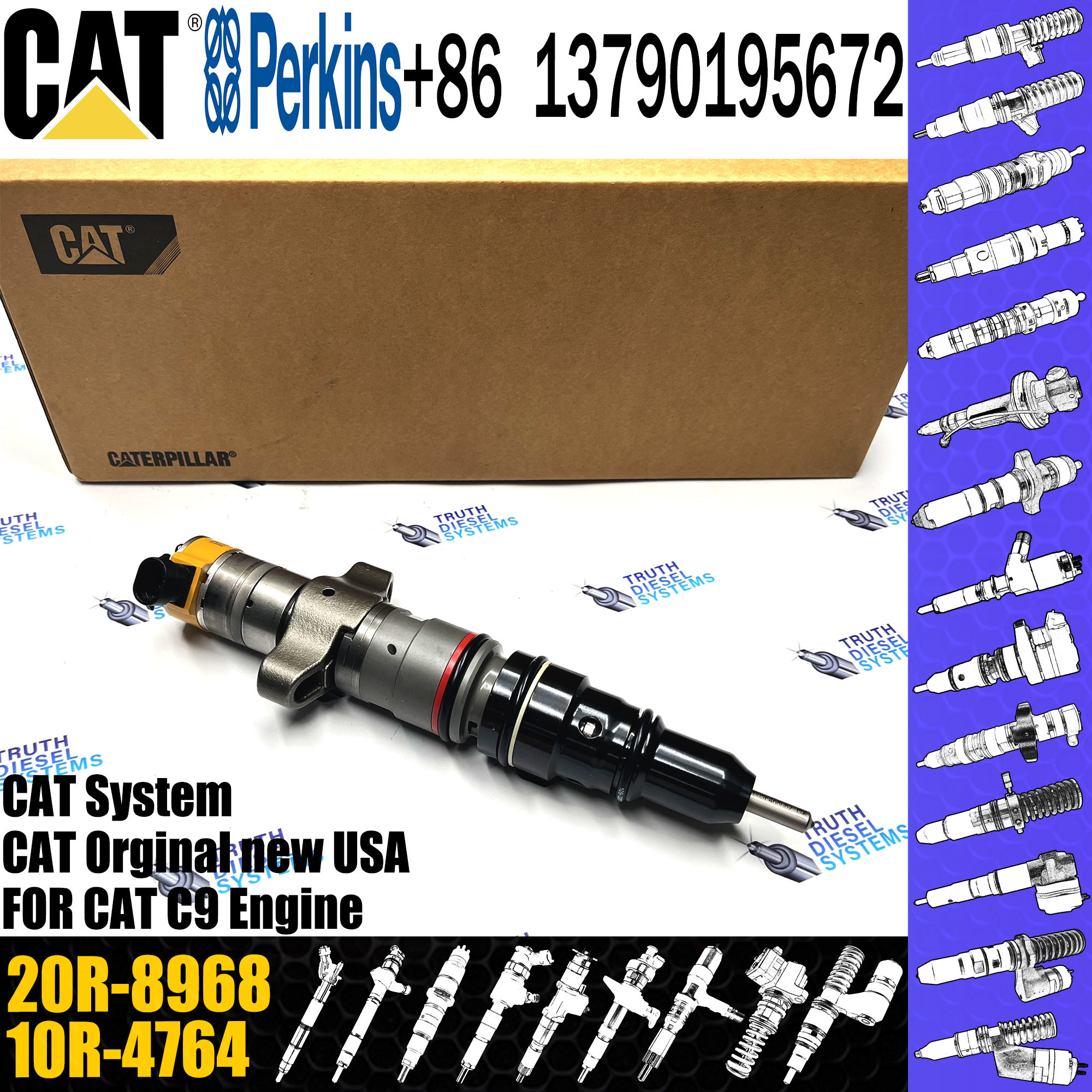 Fuel Injector 20R-8064 10R-7222 557-7633 20R-8968 20R-1917 293-4072 3879433 328-2574 for Caterpillar C7 C9 E330D E336D E