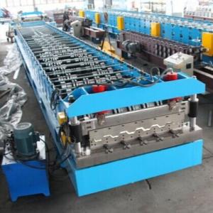 China 11KW X 2 Floor Deck Roll Forming Machine Chains Drive Wall Board Structure on sale