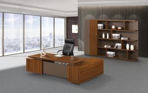 Quality 200cm Brown Office Desk With Storage , Modern Office Desk Return Extension Type for sale