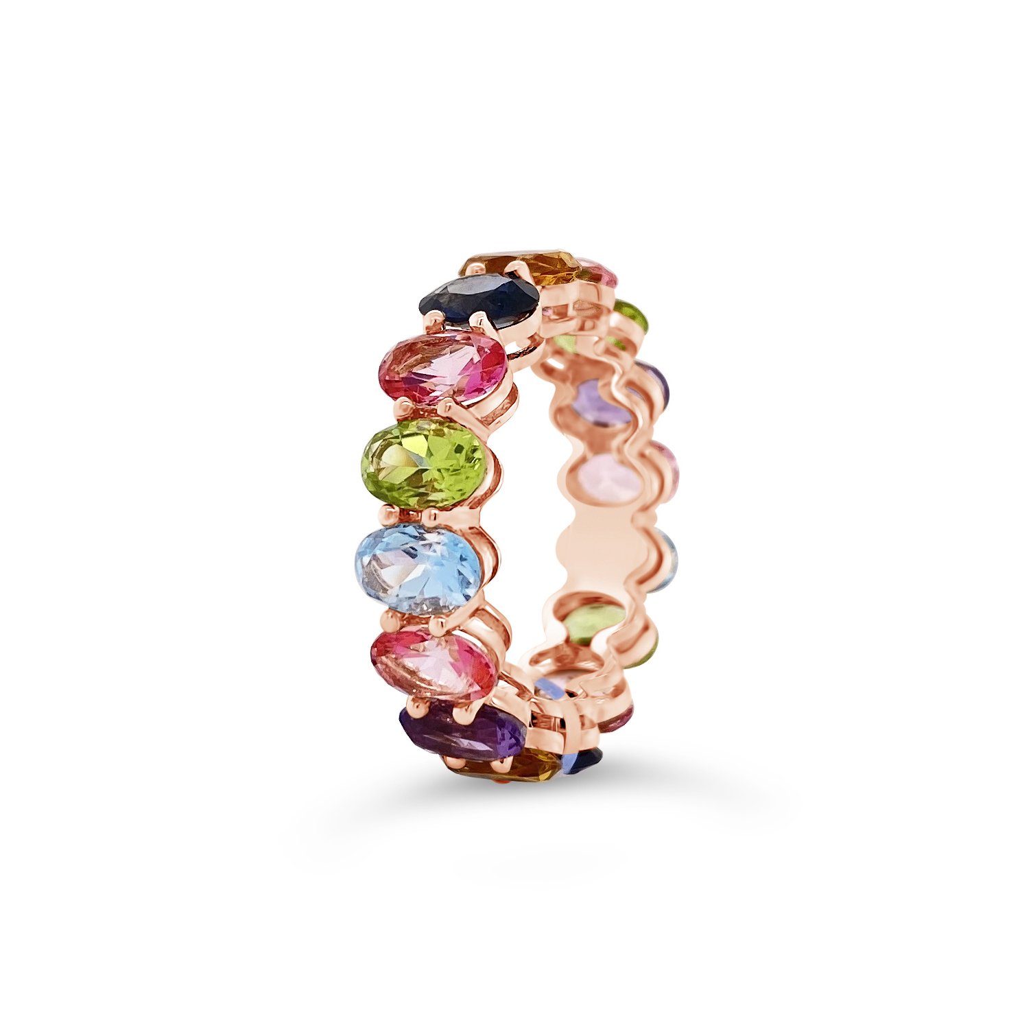 14K Gold Plated Cubic Zirconia Open Twist Eternity Band Ring ECO Friendly