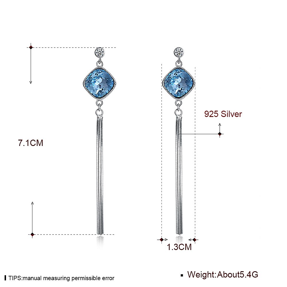 7.1cm 0.19oz Sterling Silver Jewelry Earrings Unisex Tassel Drop Earring SGS