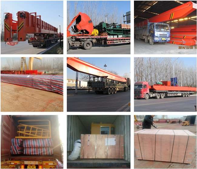 Yellow/Red Container Gantry Crane Q235B/Q345E Materials Cab/Wireless Control Mode