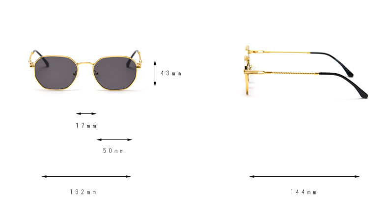 Men Women Polygon Frame Sunglasses Reflective Personality Small Frame Plain Lens Glasses