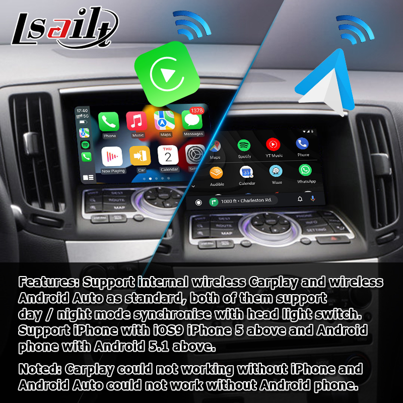 Wireless carplay android auto module for Infiniti G37 G25 Q40 Q60 370GT skyline 08IT