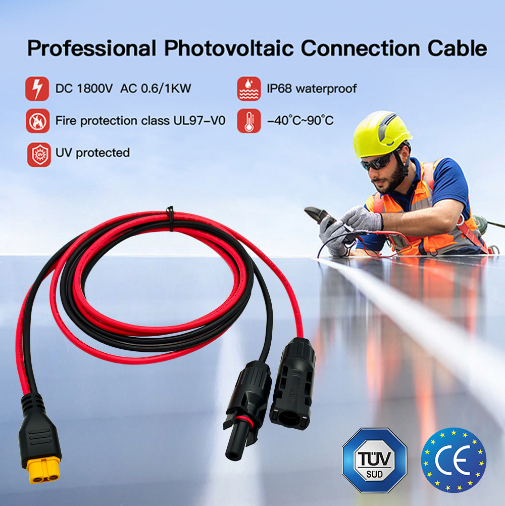 Wholesales Solar Pv System Solar Panel Cables Xt60 Terminal Connector Male Female Solar PV Cable