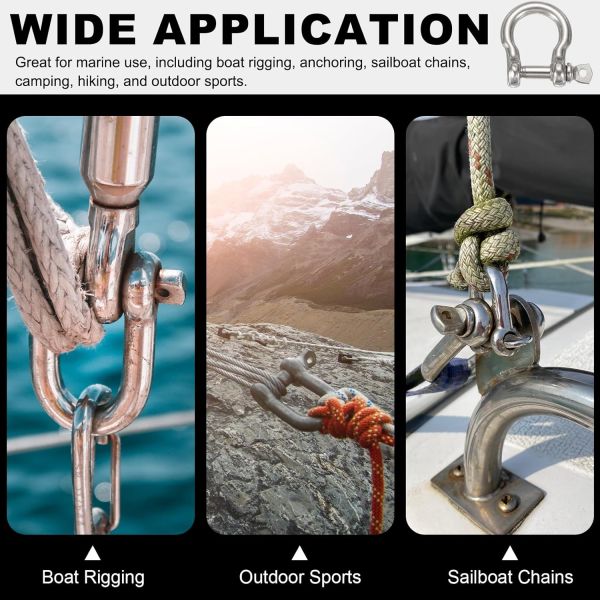 Hot Selling Stainless Steel Fastener 304/316 Rigging Hardware Lifting Anchor Shackles for Marine Hardware Shackles