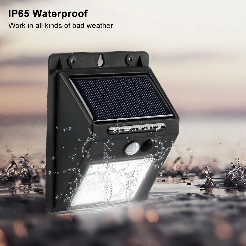 IP66 200lm 10ft Distance Solar Motion Sensor Wall Light 20 LED