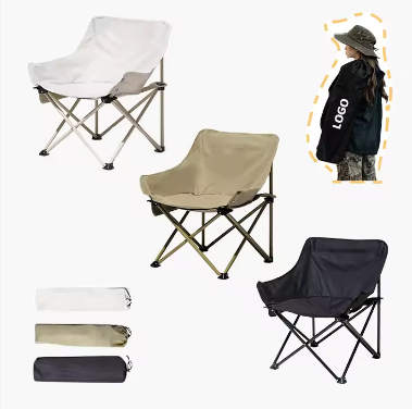 Garden Outdoor Furniture 2024 Foldable Portable Moon Chair for Camping Fishing and More