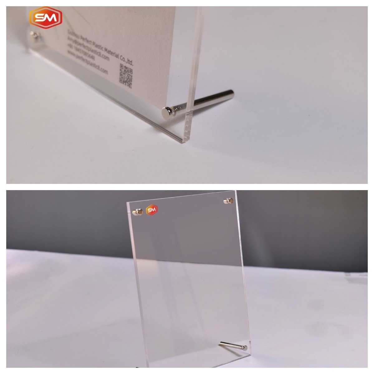 Acrylic Photo Frame Stand Holder With Screw Desk Picture Poster Frame