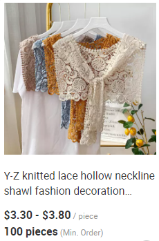 Y-F Custom Crochet Necklace 100% Cotton Lace Neckpiece in Vintage Retro Style Eco-Friendly Collar Gift