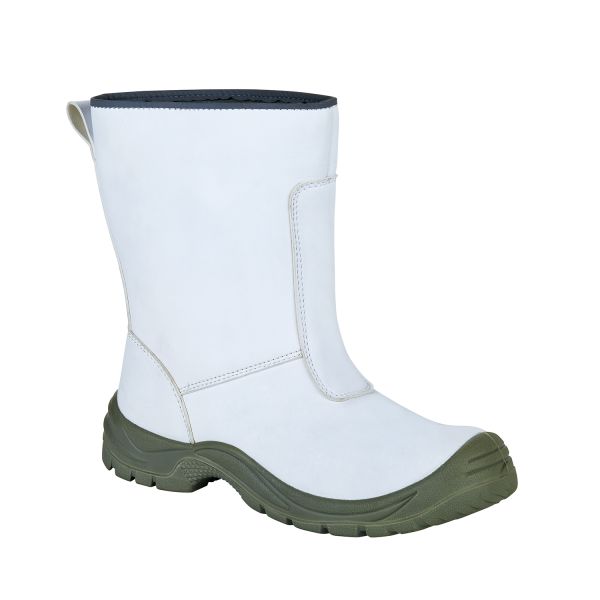 Round Toe PU Safety Work Boots with Split Leather Upper Material and Steel Toe