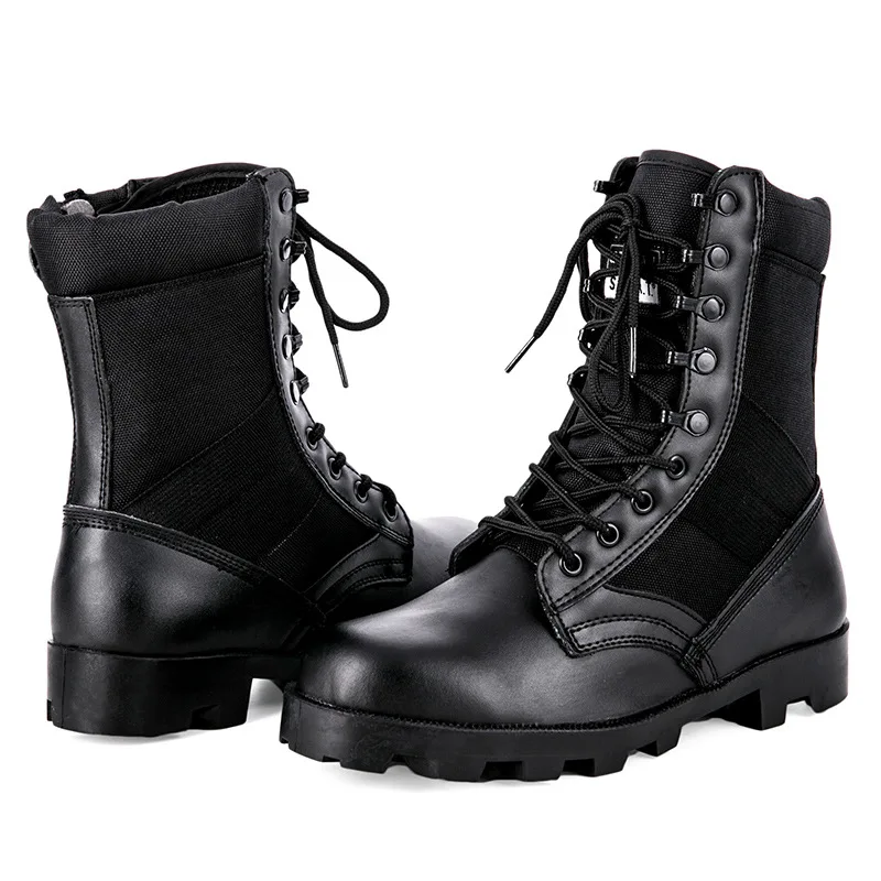8 Inch 9 Inch Custom Military Boots Black Wear-Resistant Wicking Tactical Hiking Boots