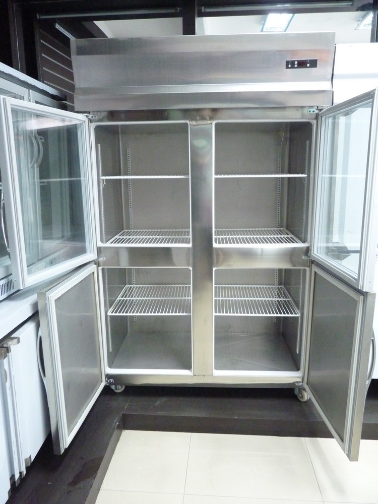 4 Doors Commercial Upright Freezer With Stainless Steel For Chicken