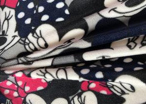 Quality Mickey Design Stretch Knitted Spandex Velvet Fabric for sale