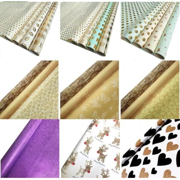 Bronzing Pattern Gift Wrapping Paper 76x200cm Custom Length Rectangle Shape