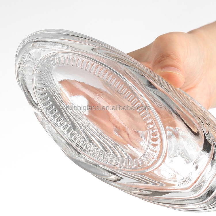 Transparent Vodka Bottles in Super Flint Glass for Brandy at and Embossed Design