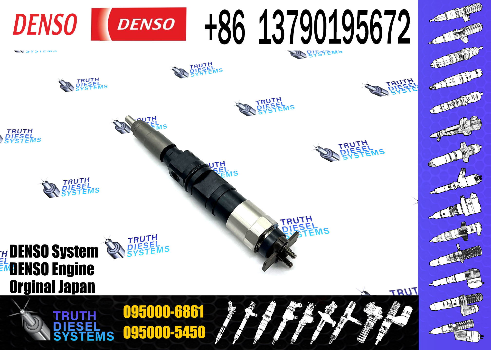 Diesel Fuel Injector 095000-6860 095000-6861 ME304627 ME307086 For MITSUBISHI FH FK FM 6M60T