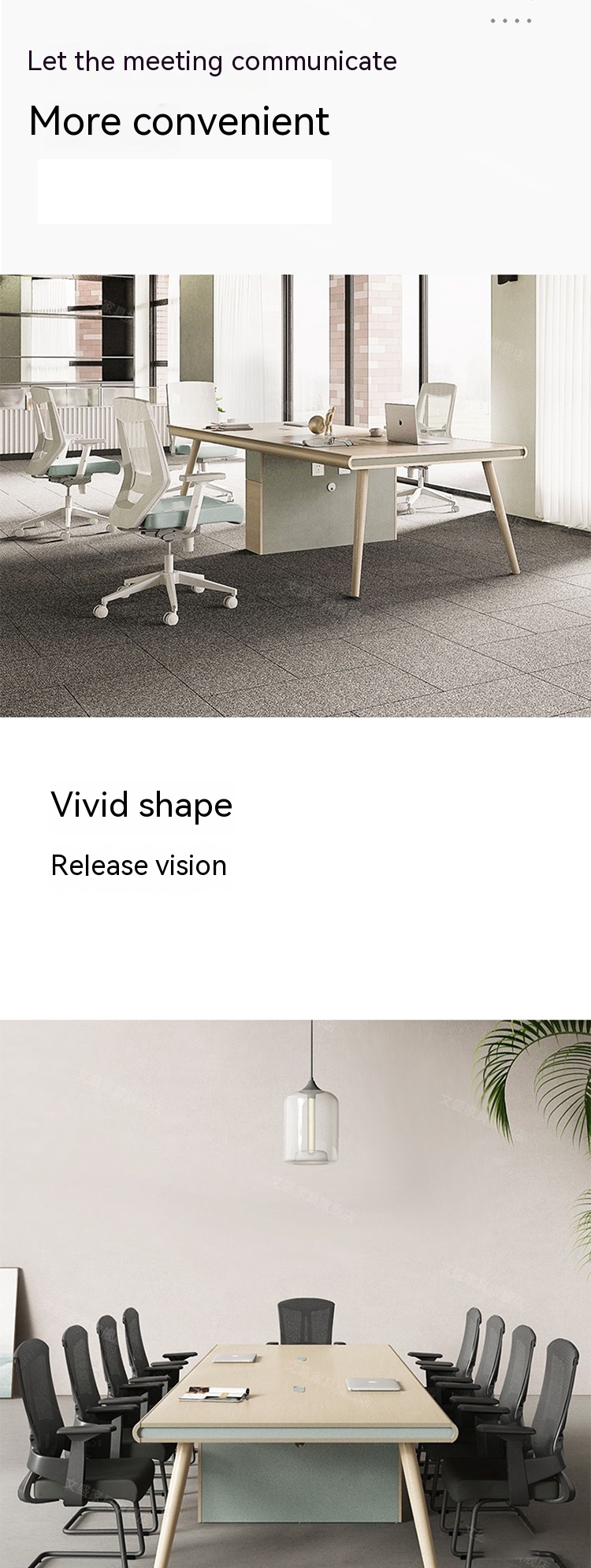 Company's Modern Meeting Room Made Perfect with Simple and Modern Conference Table