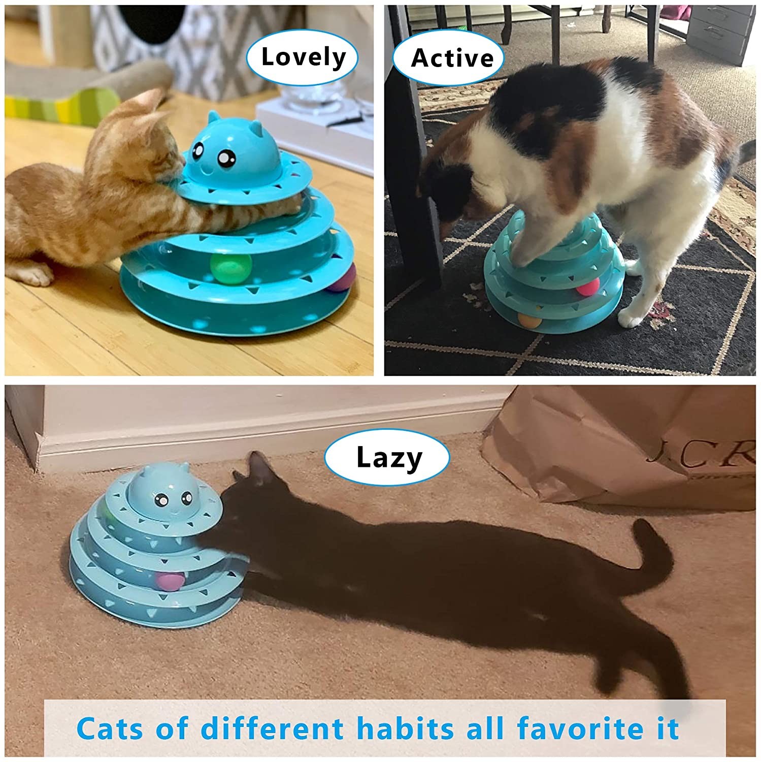 Cat Best Interactive Pet 3 Level Turntable Cat Toys Balls Pet Toys