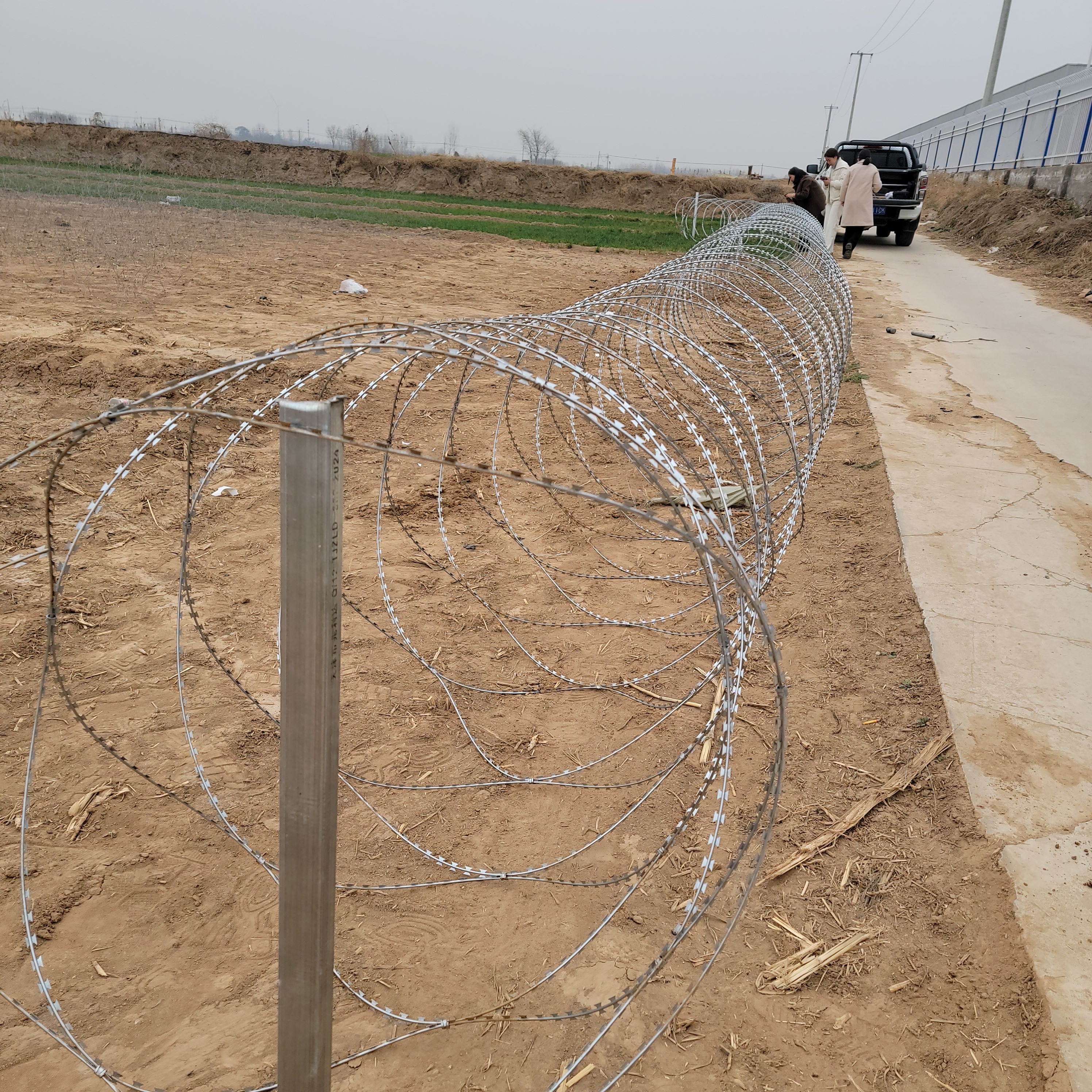 BTO-22/CBT-65 Single Razor Barbed Wire Coil 500MM Blade Stainless Steel Wire Good Price For Fence