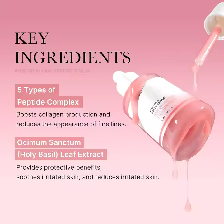 ODM / OEM Private Label PDRN Pink Peptide Serum Niacinamide Hydrate Moisturize Firming Uneven Skin Tone Facial Serums For Dark Spot Skin