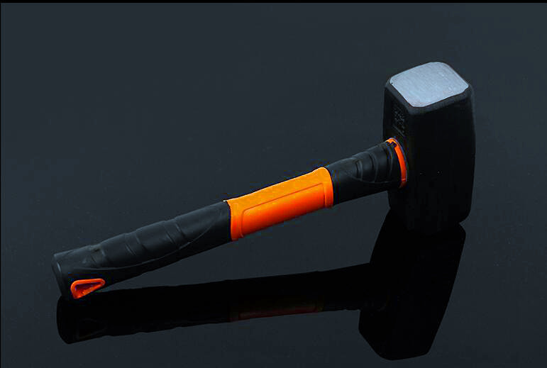Stoning hammer(XL-0069) with painted surface, double colors rubber handle and good price