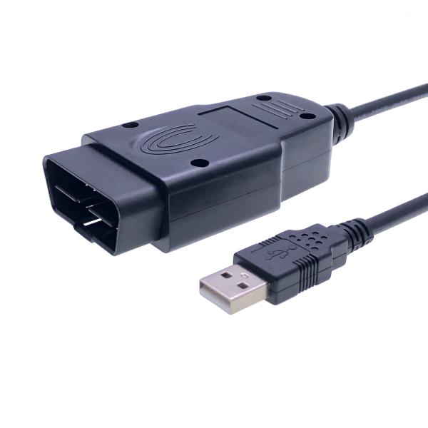 2019- Applicable Models All Cars with OBD Socket No PCB Inside Transparent Color 16PIN J1962 OBD2 to USB Diagnostic Cable