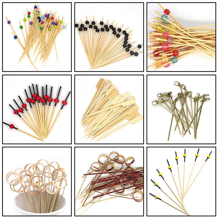 Customizable 0.065kg 12CM Wooden Food Skewers For